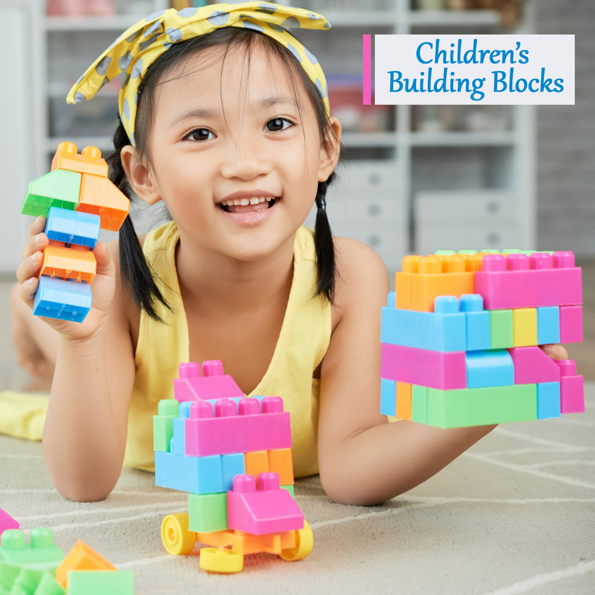 Blocks Set For Kids Play Fun And Learning Blocks For Kids Games For Children Block Game Puzzles Set Boys Children (Multicolor 60 Bricks Blocks) - Happy Price - Image 3