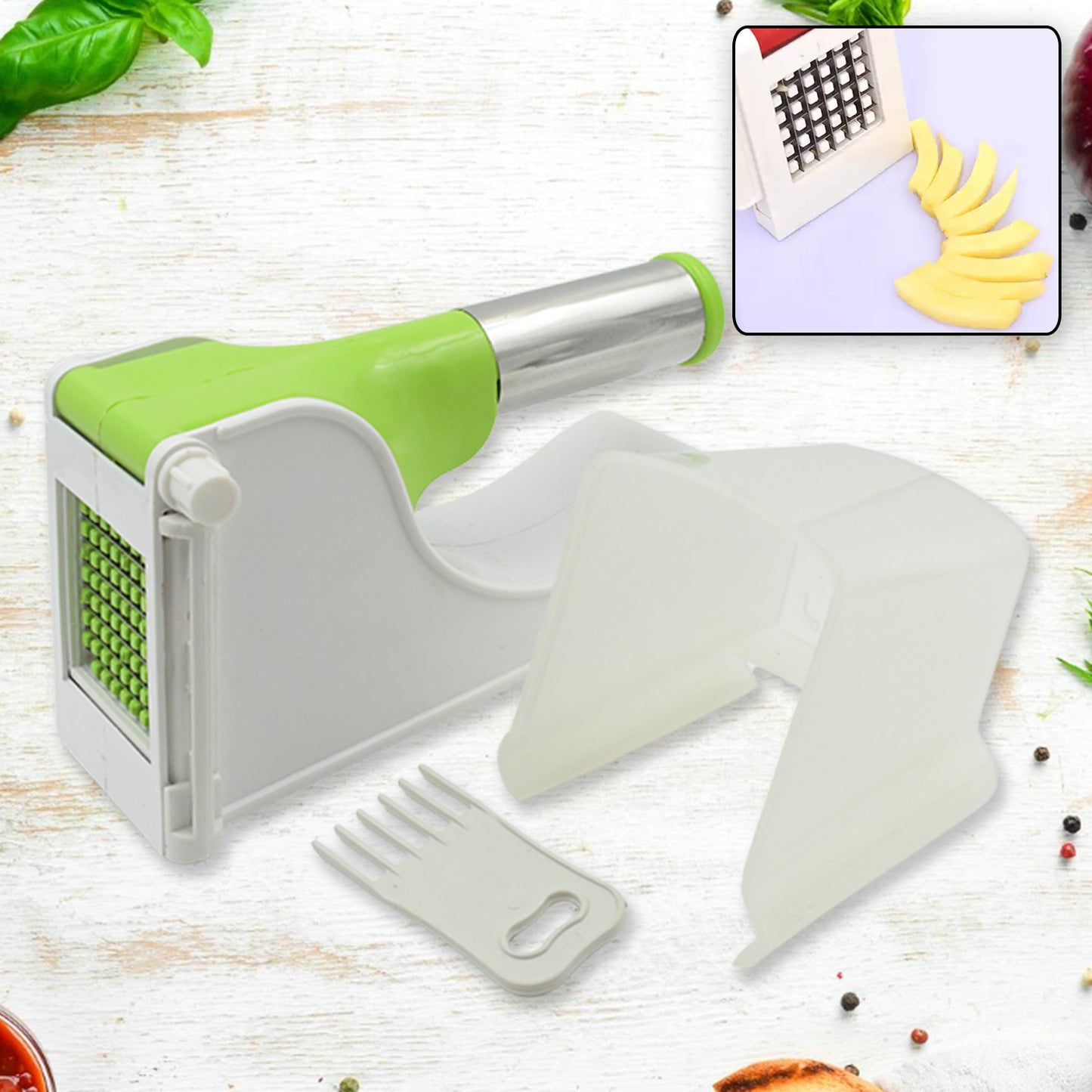 Virgin Plastic French Fry Chipser Potato Chipserpotato Slicer With Container - Happy Price - Image 3