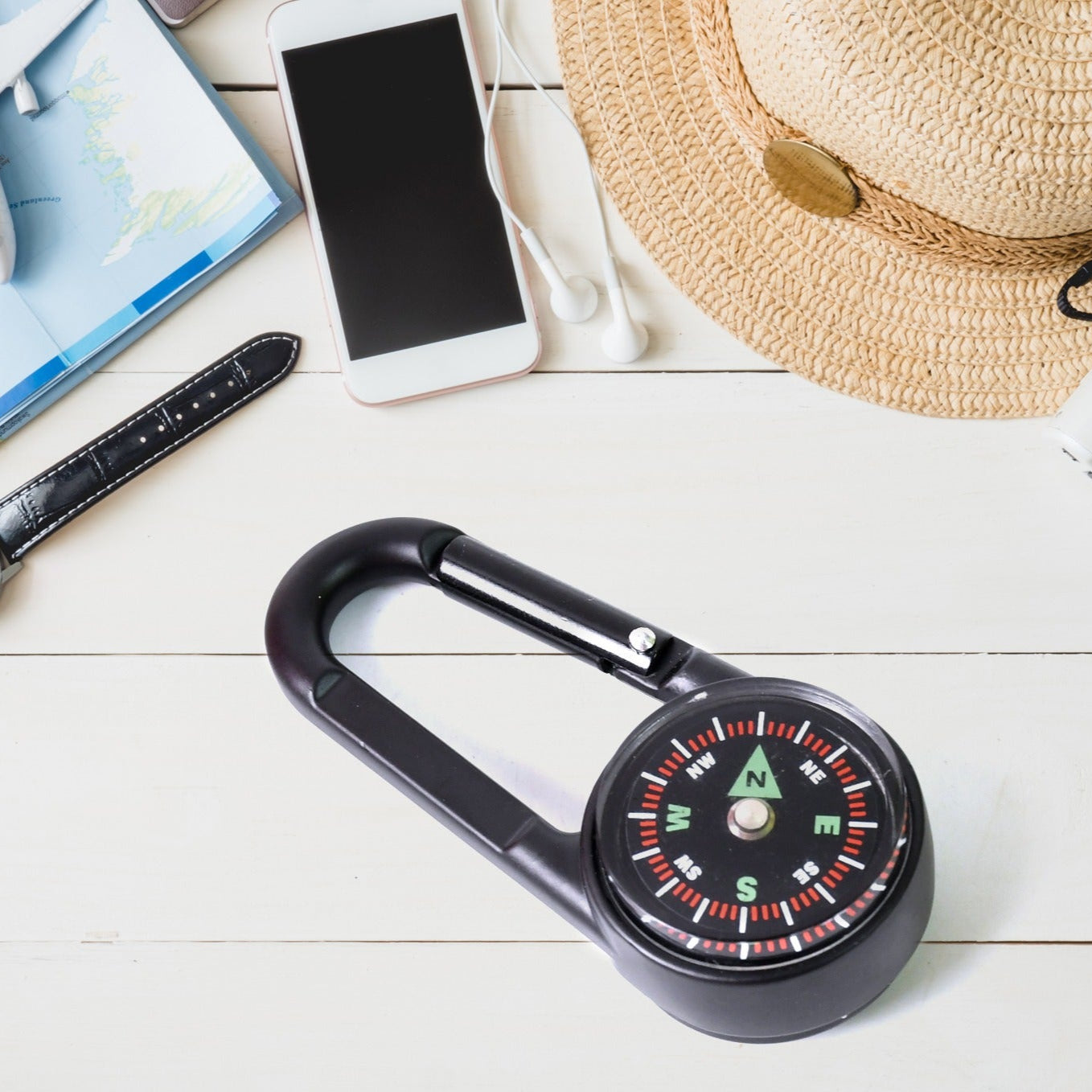 Clip Snap Hook Mini Compass (1 Pc (1 Pc Mix Design) - Happy Price - Image 1