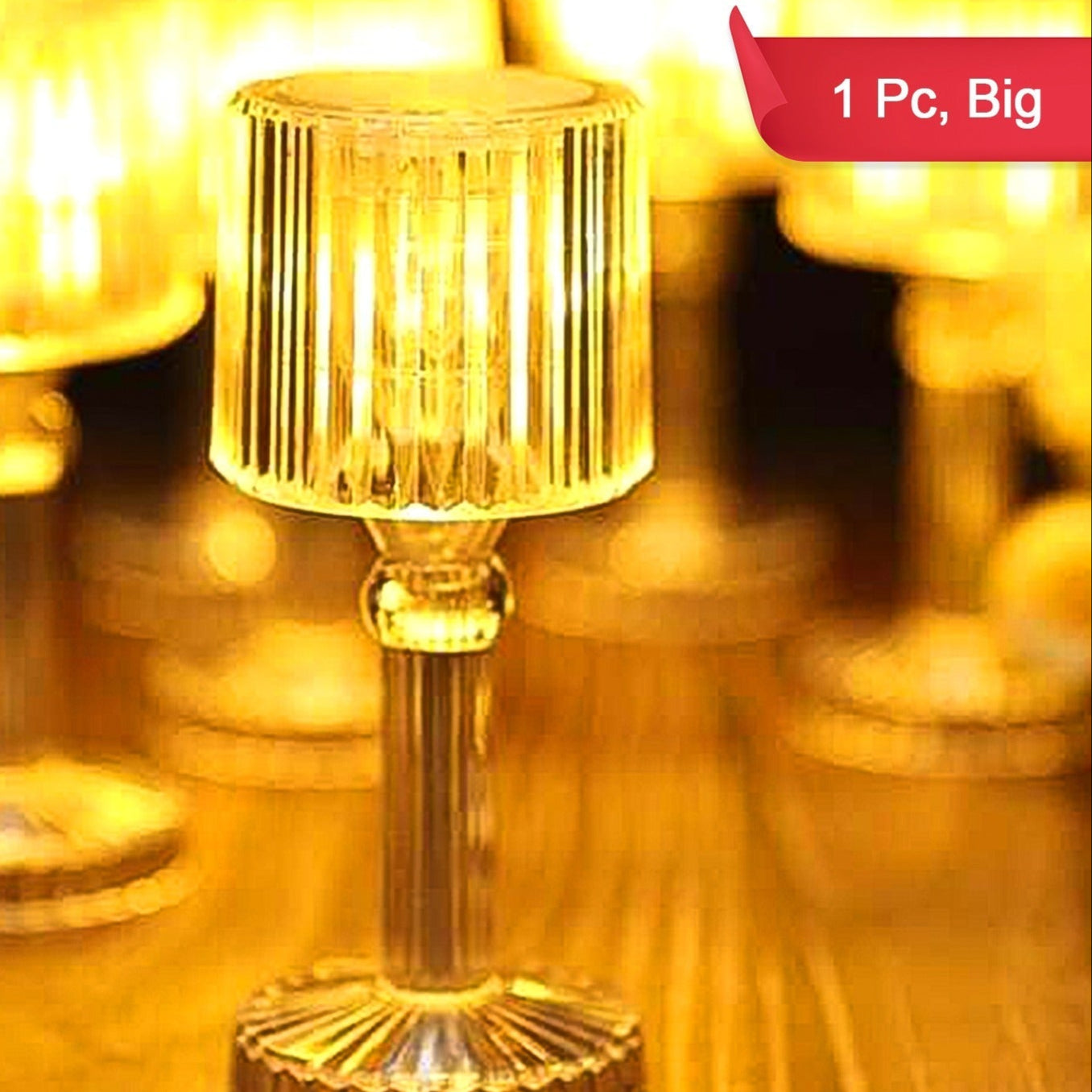 Big Acrylic Led Desk Lamps Table Lamp Portable Crystal (1 Pc Big) - Happy Price - Image 1