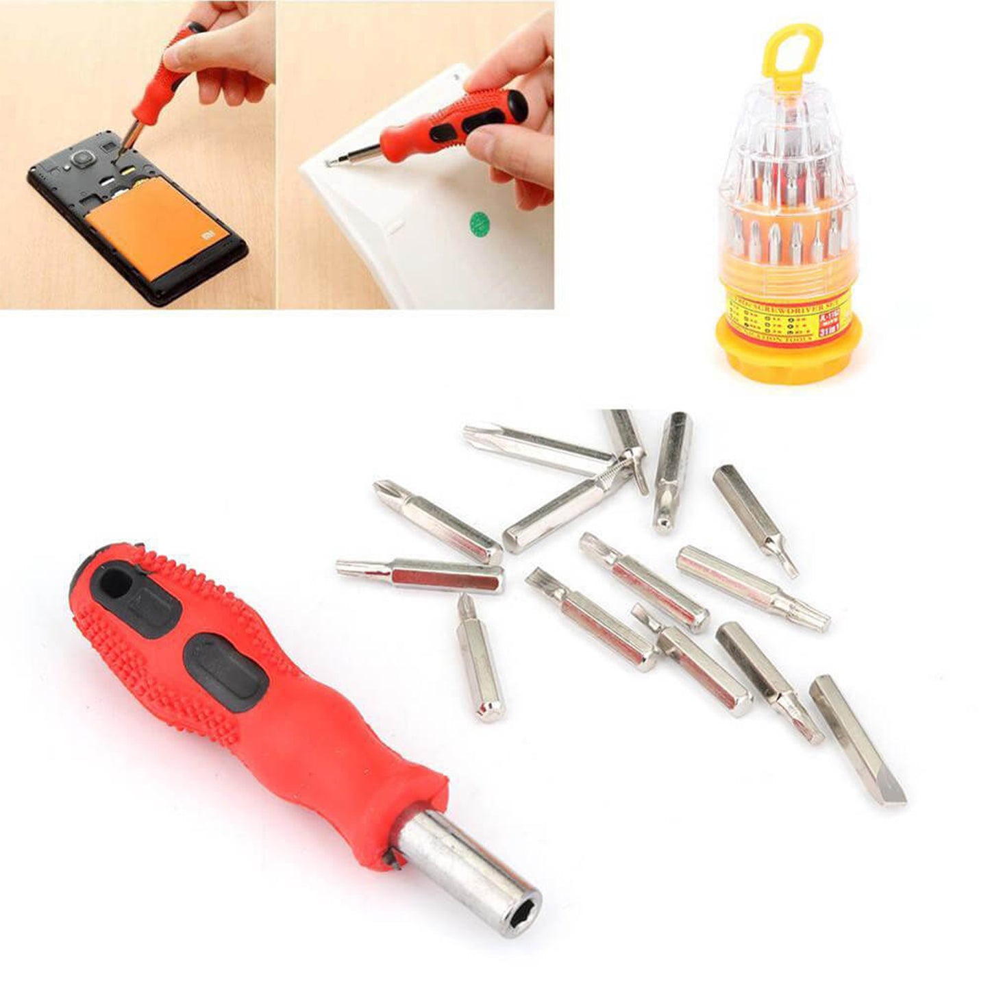 (Set Of 4pc) Screwdriver Set Steel 31 In 1 With 30 Screwdriver Bits Professional Magnetic Driver Set - Happy Price - Image 7