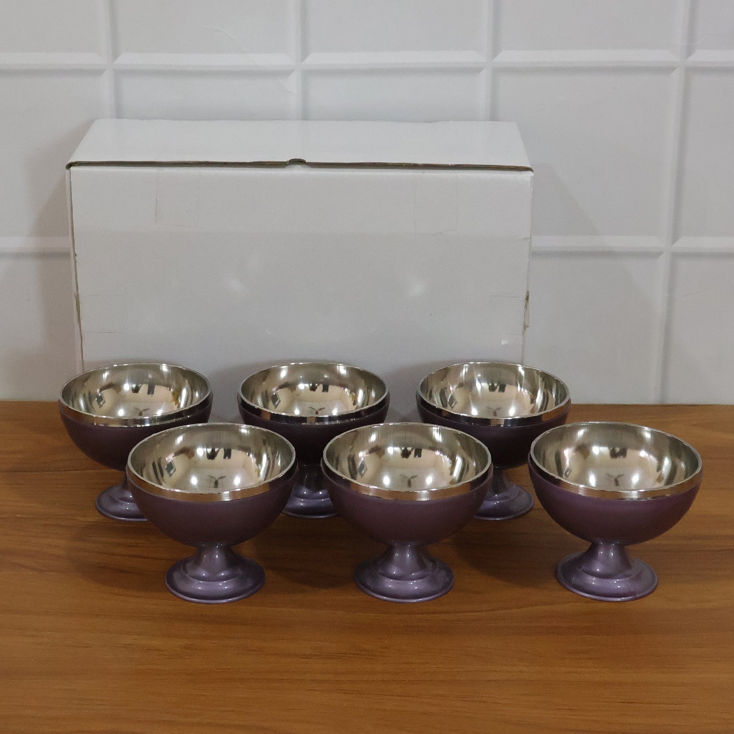6 Piece Stainless Steel Dessert Bowl Set with Stand for Ice Cream & Pudding - Great Price - Image 7