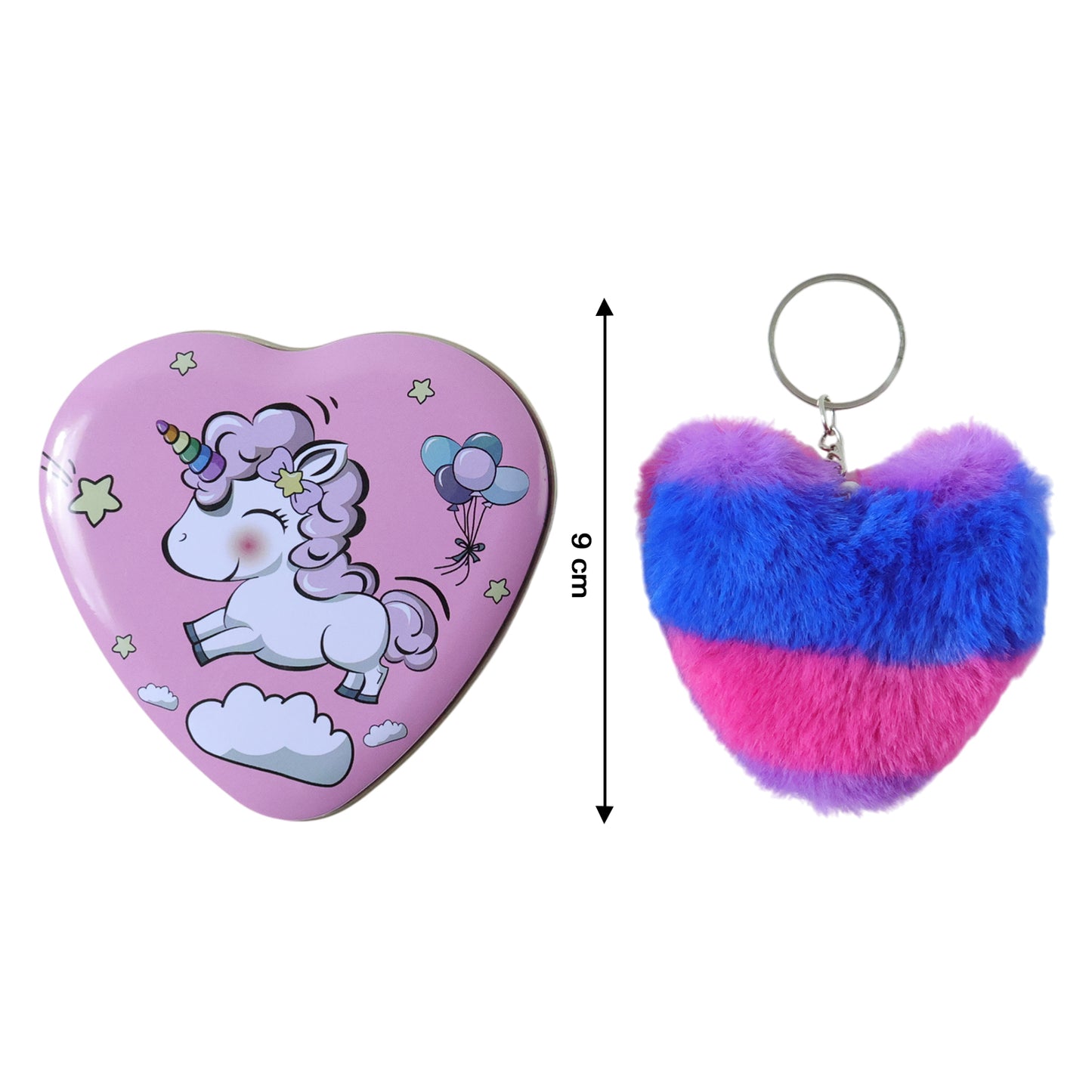 Heart Shape Gift Box Plush Keychain (2 Pc)