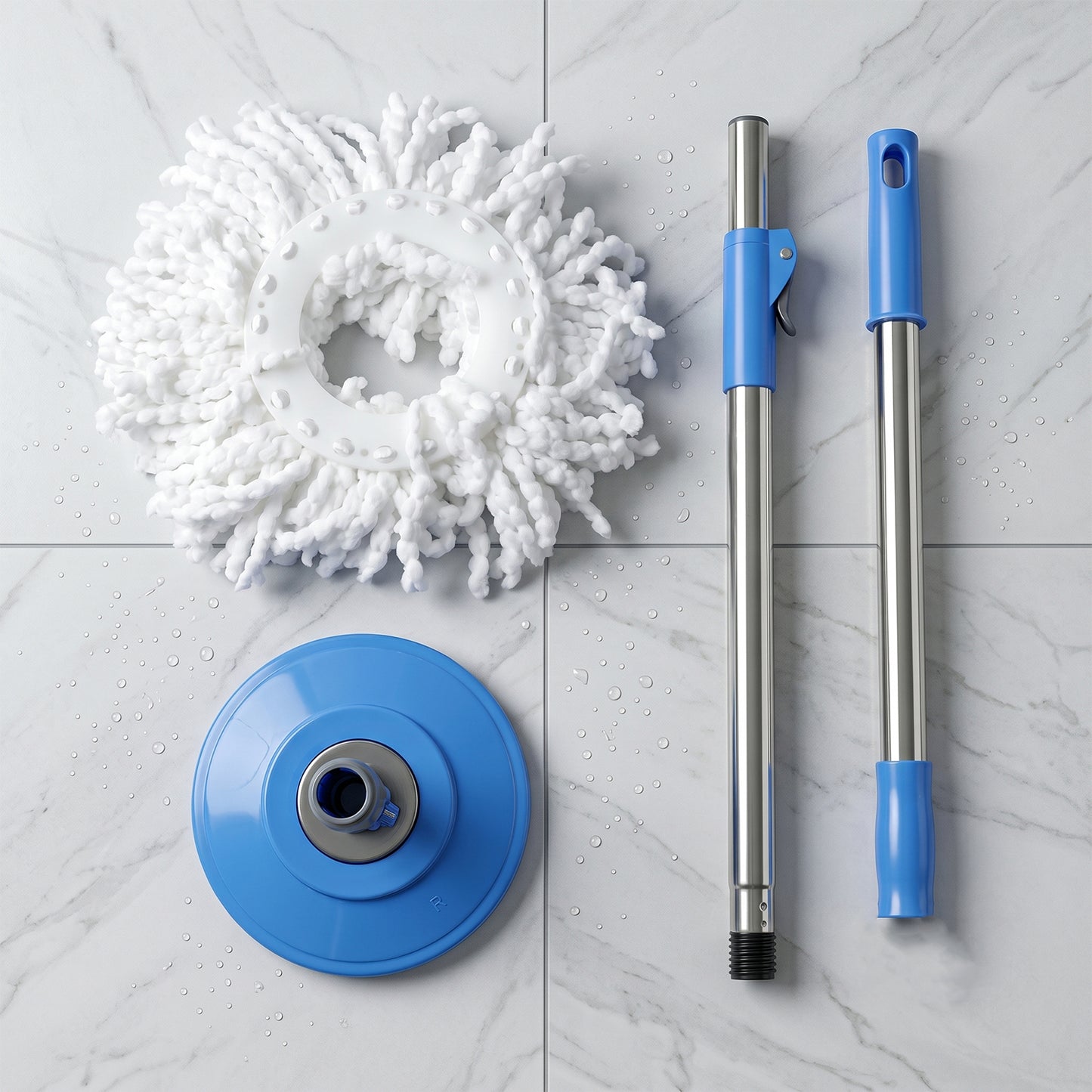 360 Degree Spin Mop Set with Adjustable Stainless Steel Handle and Microfiber Head - Great Price - Image 3