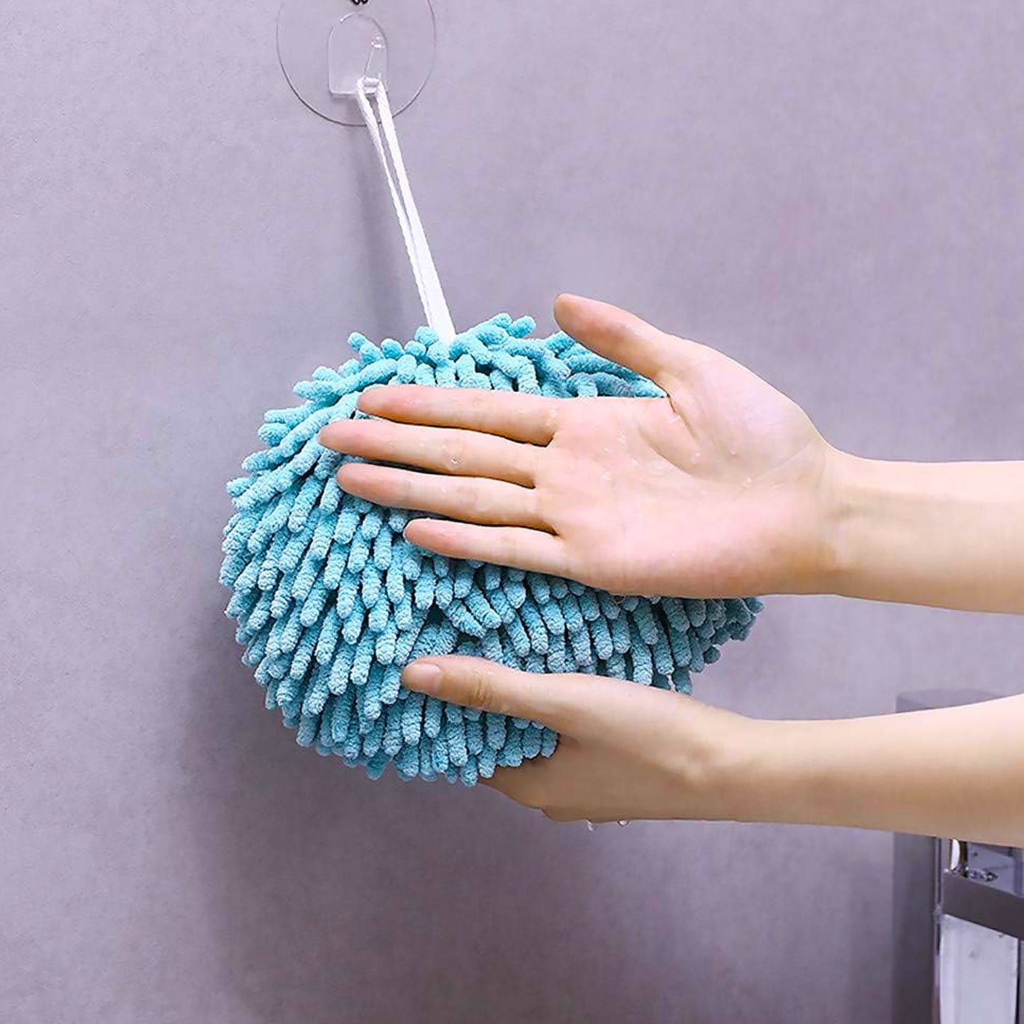 Hand Towels For Bathroom Kitchen Hand Towel Hand Dry Towels Absorbent Soft Hanging Hand Bath Towels Microfiber Plush Chenille Hand Towel Ball Machine Washable Bathroom With Loop (1 Pc) - Happy Price - Image 5