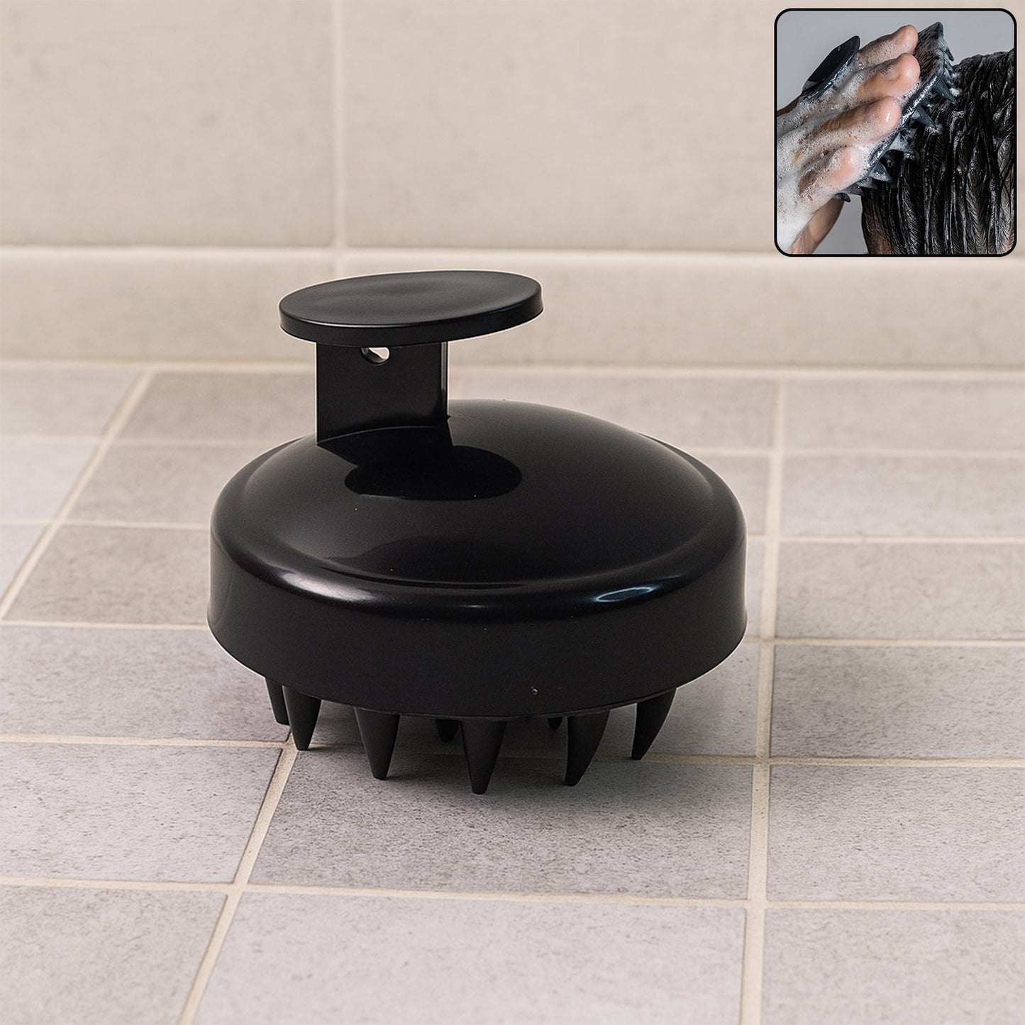Scalp Massager Shampoo Brush - 1 Pc Silicone Bristle Hair Washer - Happy Price - Image 2