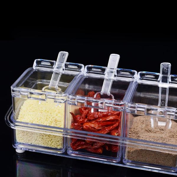 Acrylic Spice Box with 4 Compartments and Spoons for Kitchen - Great Price - Image 4