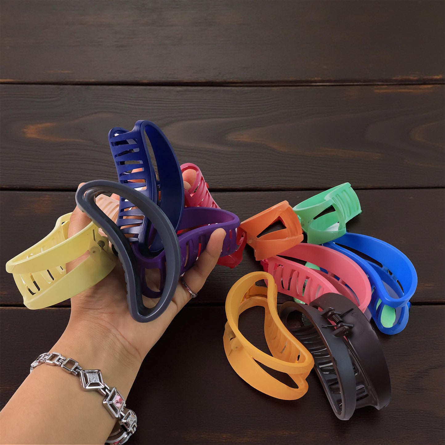 Plastic Hair Clamp Grip Simple Matte Hair Barrette Clamp (12 Pc) - Happy Price - Image 3