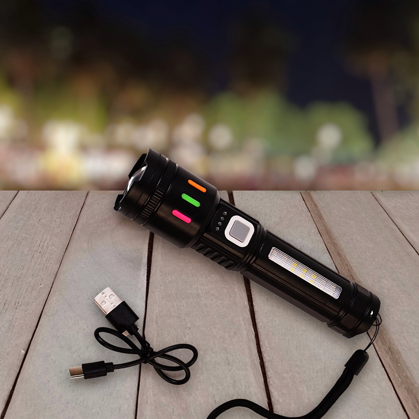 Led Torch High Lumens Fast Charging Flashlight Torch With Far Near Zoom (1 Pc) - Happy Price - Image 3