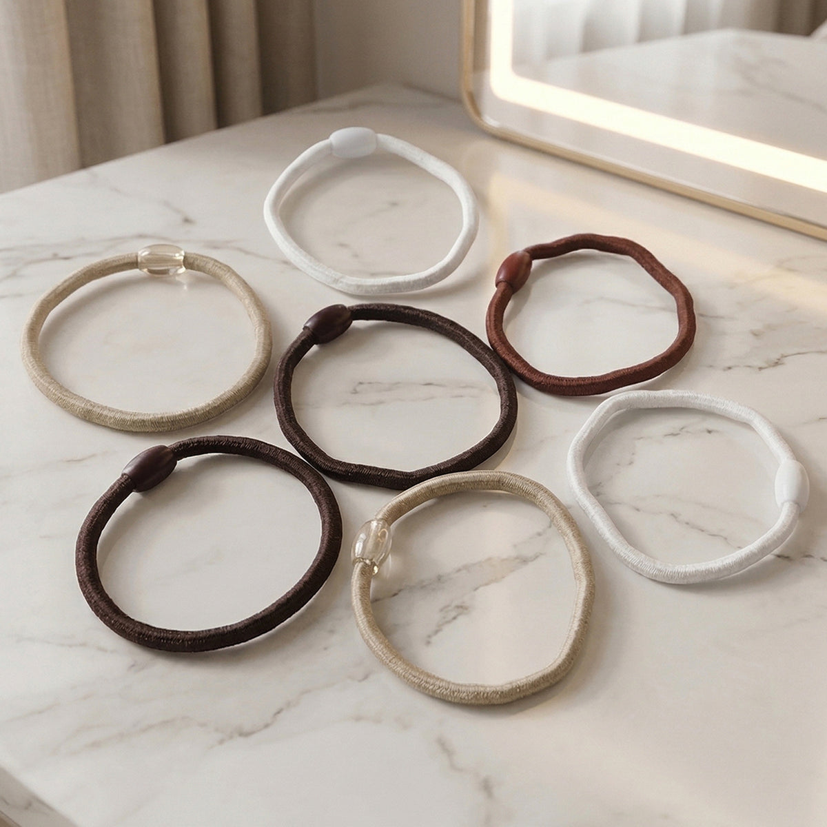 32 Pc Mix Color Soft Elastic Hair Bands - Gentle Hold Hair Ties for Women & Girls - Great Price - Image 3