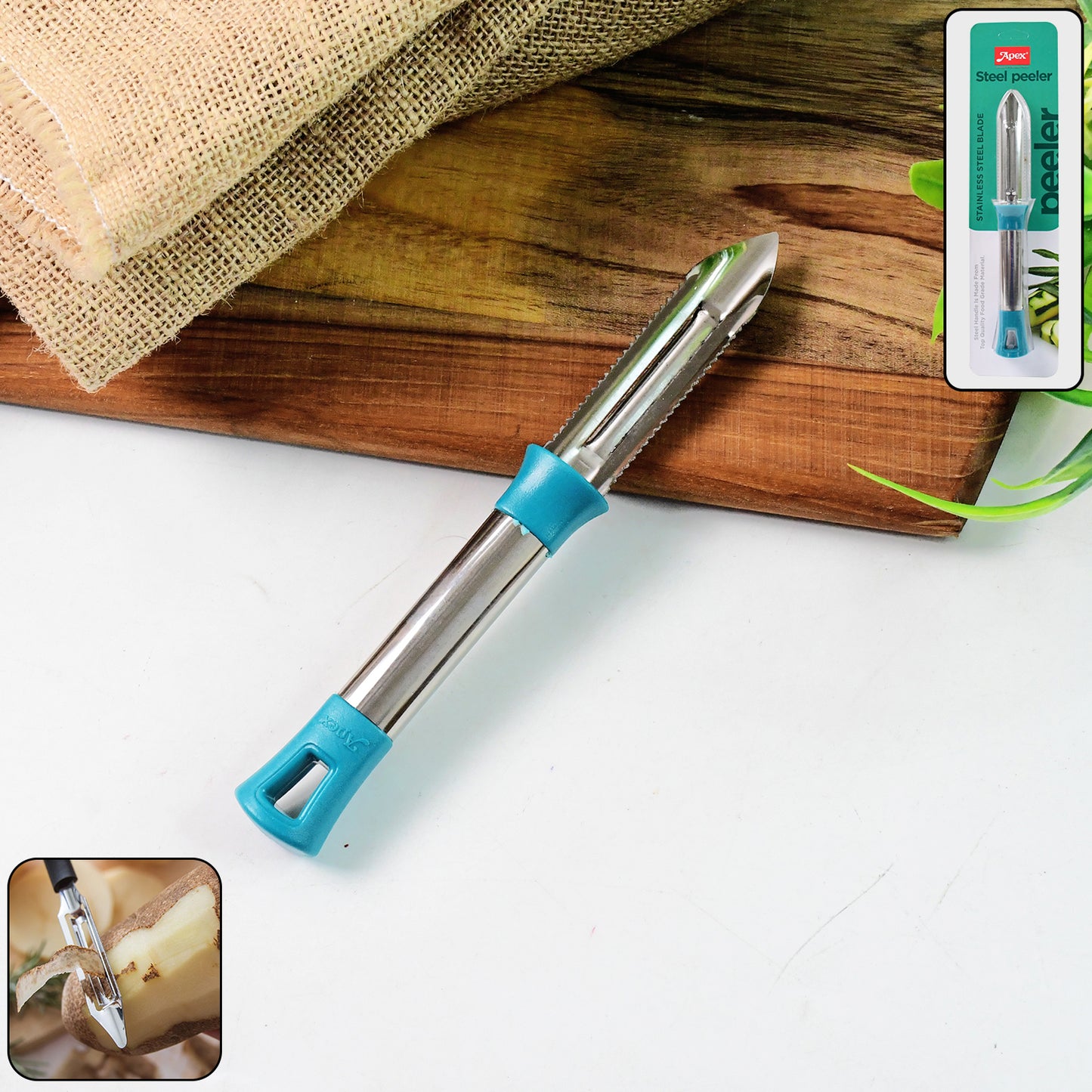 Premium Stainless Steel Vegetable and Fruit Peeler with Ergonomic Handle - 1 Pc - Happy Price - Image 7