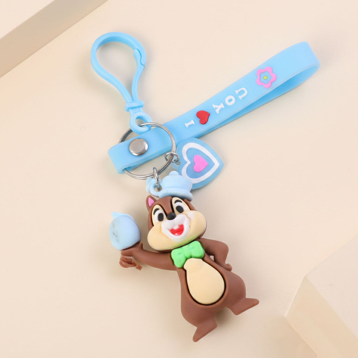 Cute Squirrel Character Keychain with Decorative Strap - 1 Pc - Happy Price - Image 3