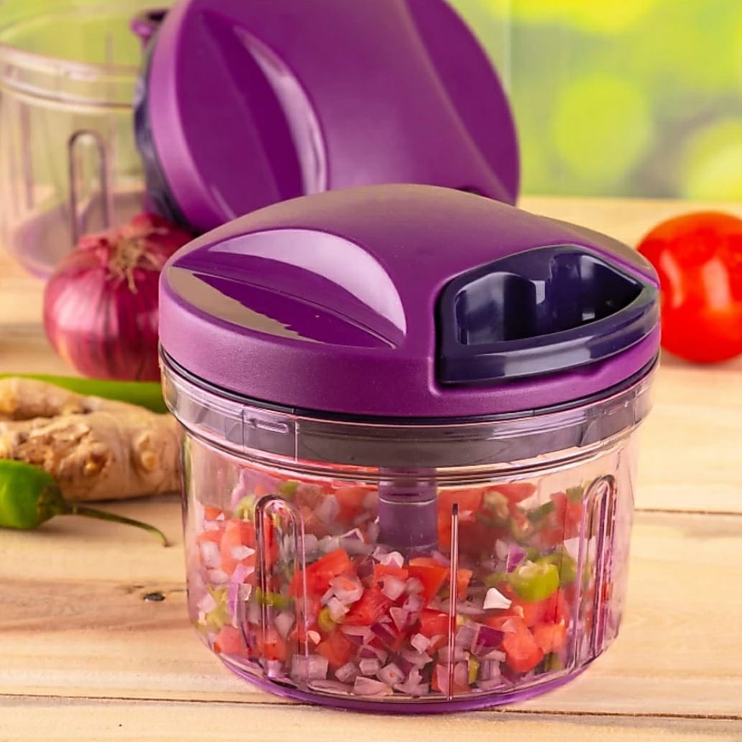 Handy Vegetable Chopper with Pull String, 750 ML Capacity (1 Pc) - Happy Price - Image 3
