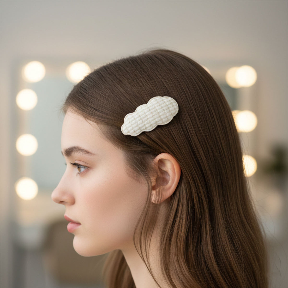 Set of 4 Padded Cloud Hair Clips for Girls - Soft Quilted Fashion Accessories - Happy Price - Image 6