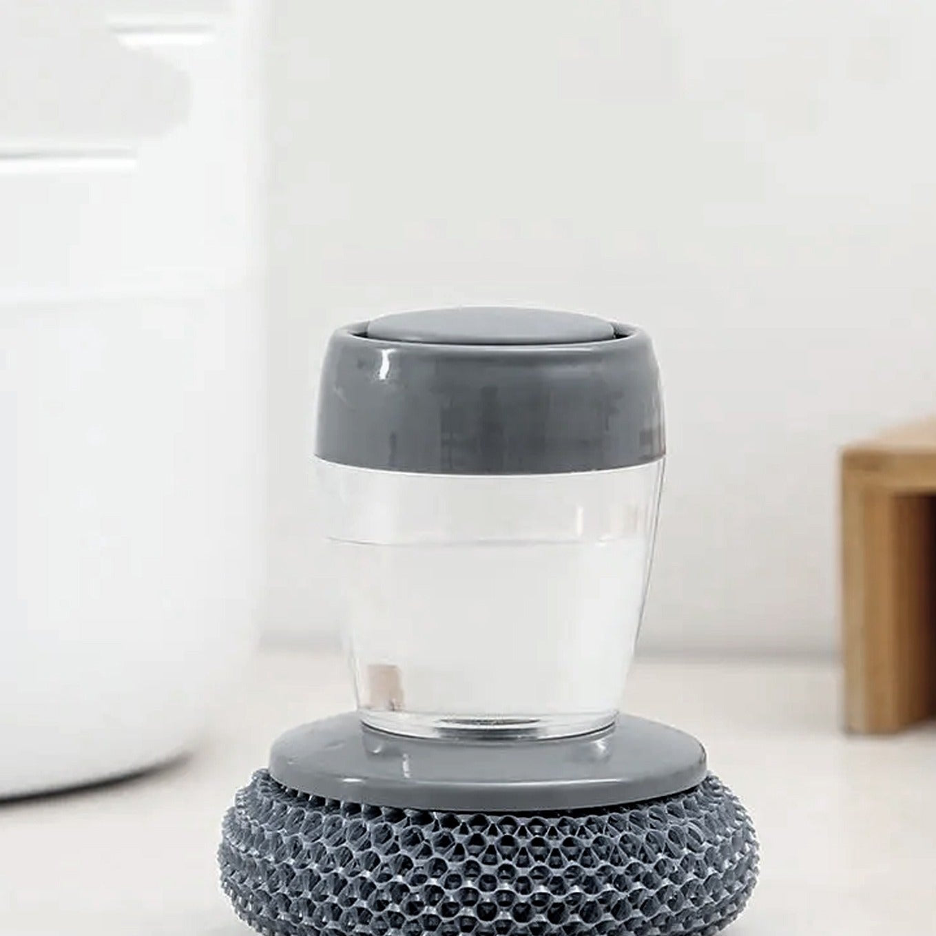 Soap Dispensing Palm Brush Washing Liquid Dish Brush Soap Pot Utensils With Dispenser Cleaning - Happy Price - Image 1