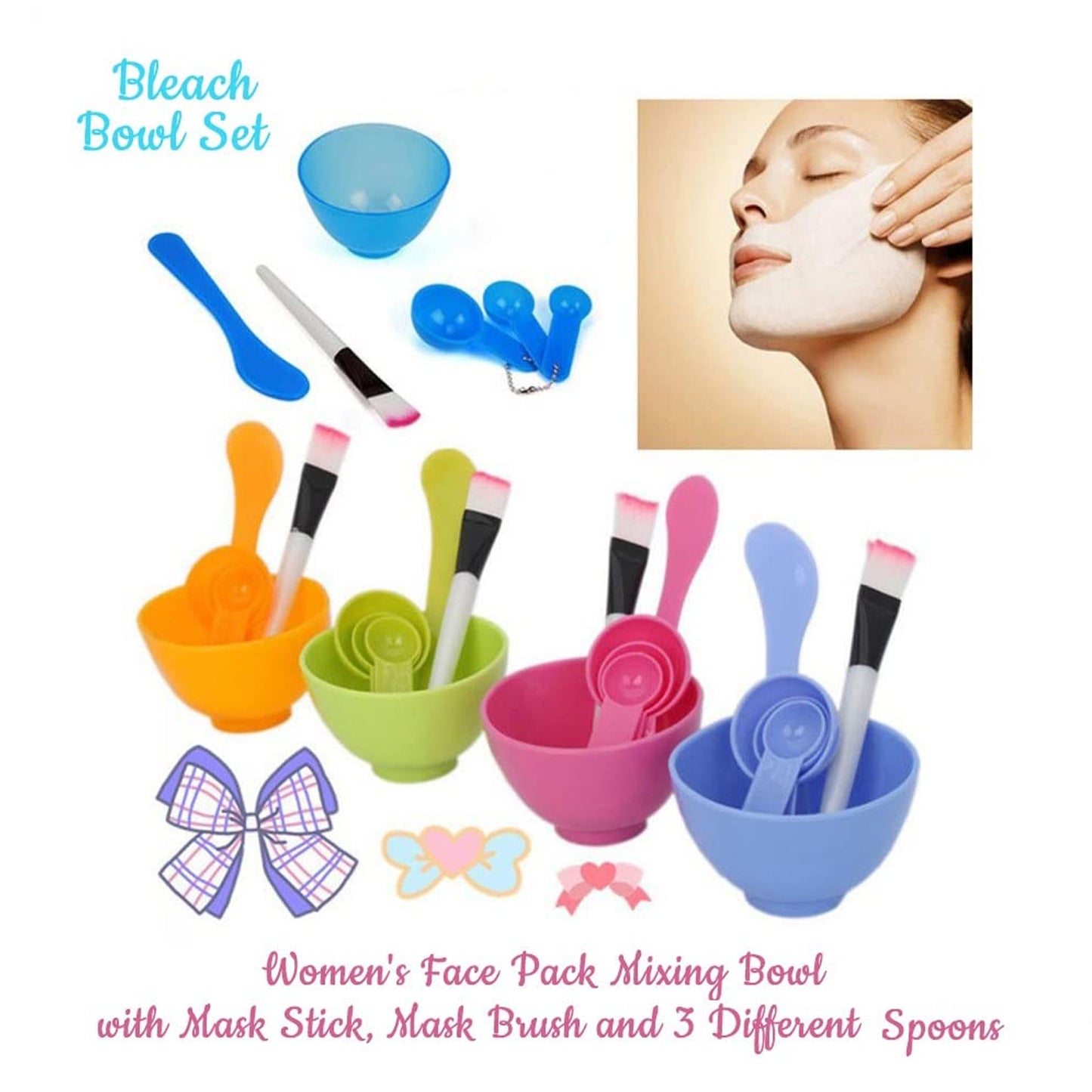 6 Piece DIY Facial Mask Mixing Bowl Set for Home Spa - Happy Price - Image 3
