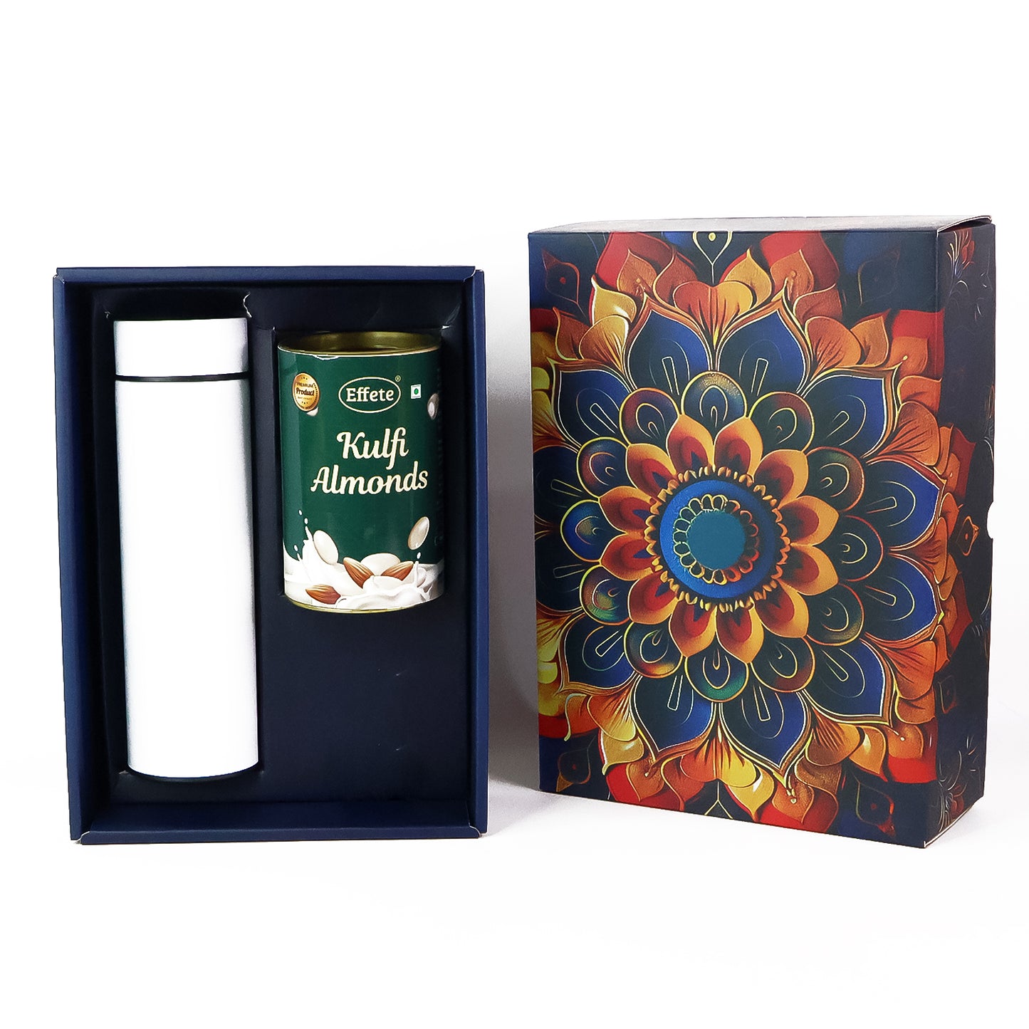 Festive Almond Chocolate Gift Hamper with Stainless Steel Bottle (2 Pc Set) - Happy Price - Image 4