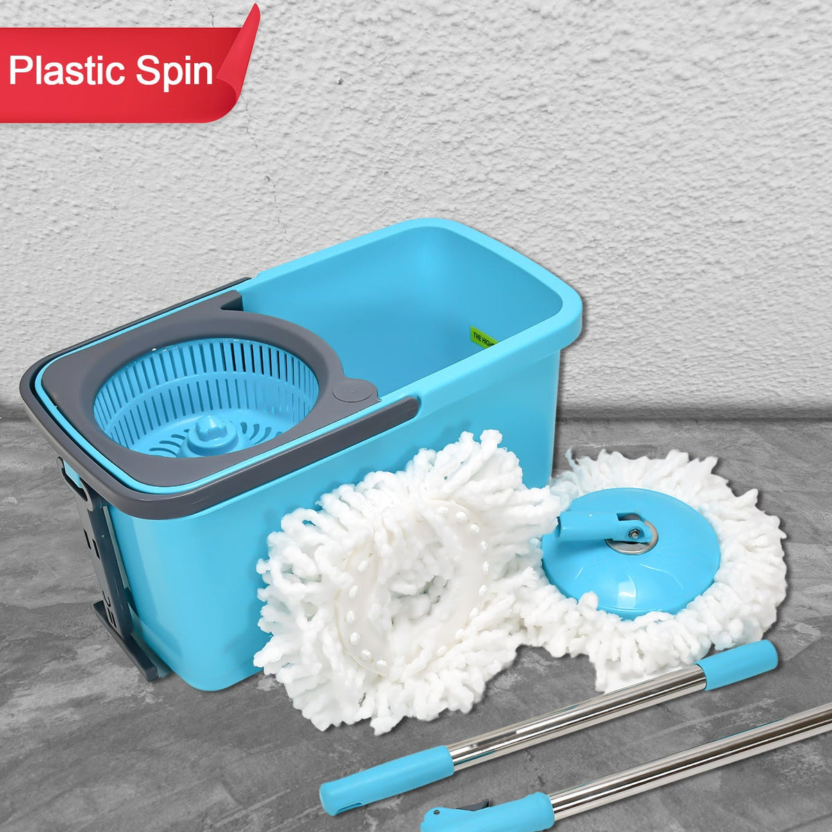 Spin Mop with Wheels and Wringer Bucket for Easy Floor Cleaning - Happy Price - Image 1