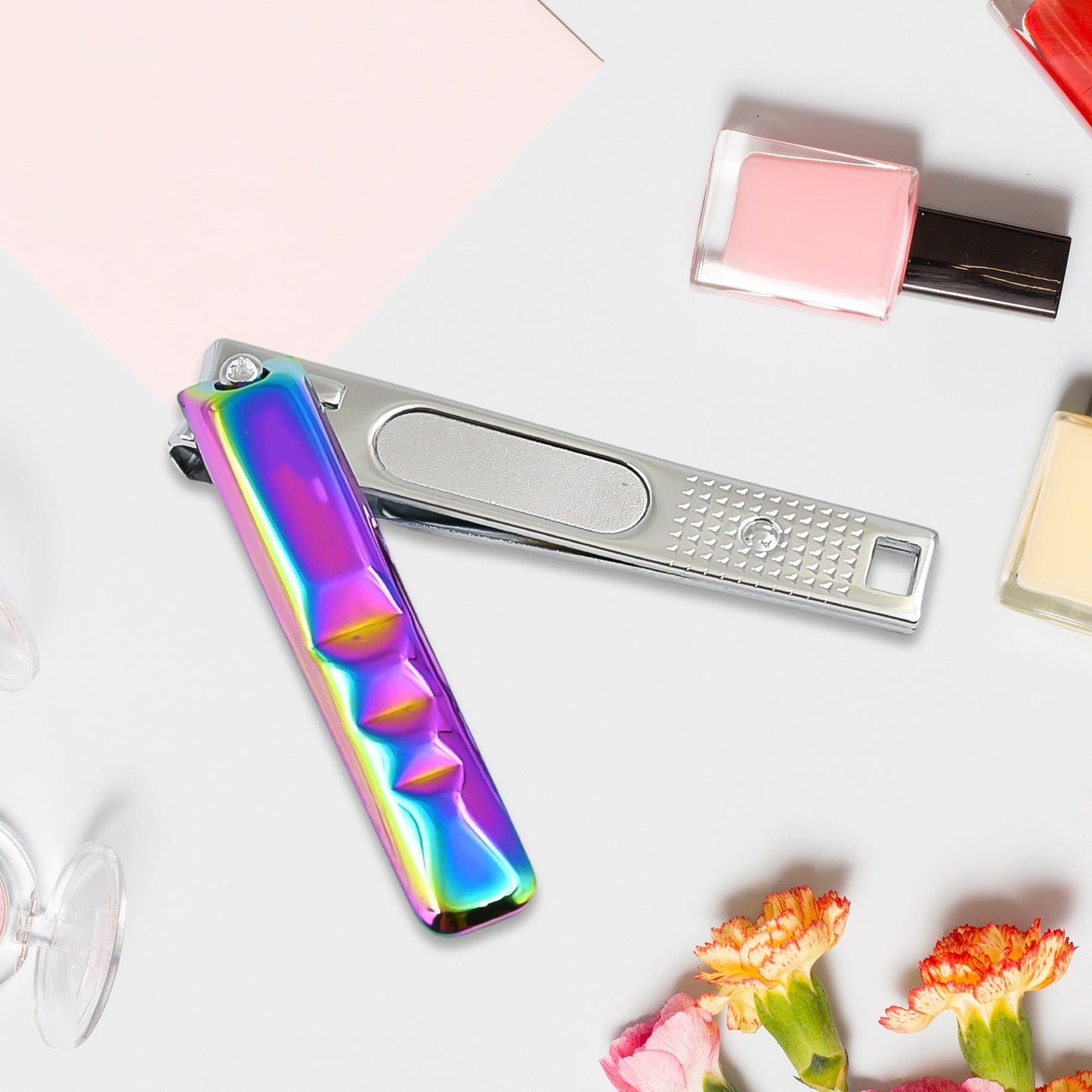 Stainless Steel Folding Portable Large Nail Clippers With Nail File (1 Pc Mix Design) - Happy Price - Image 6