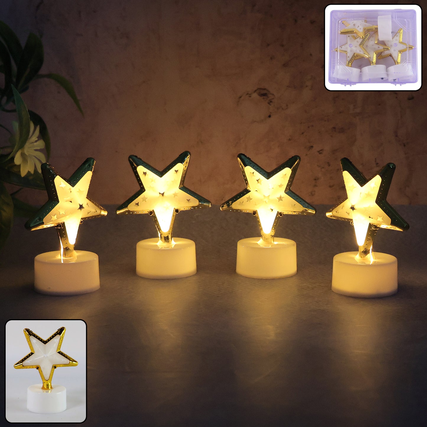 Set of 4 Star Shaped Flameless LED Candles for Festive Decor - Happy Price - Image 7