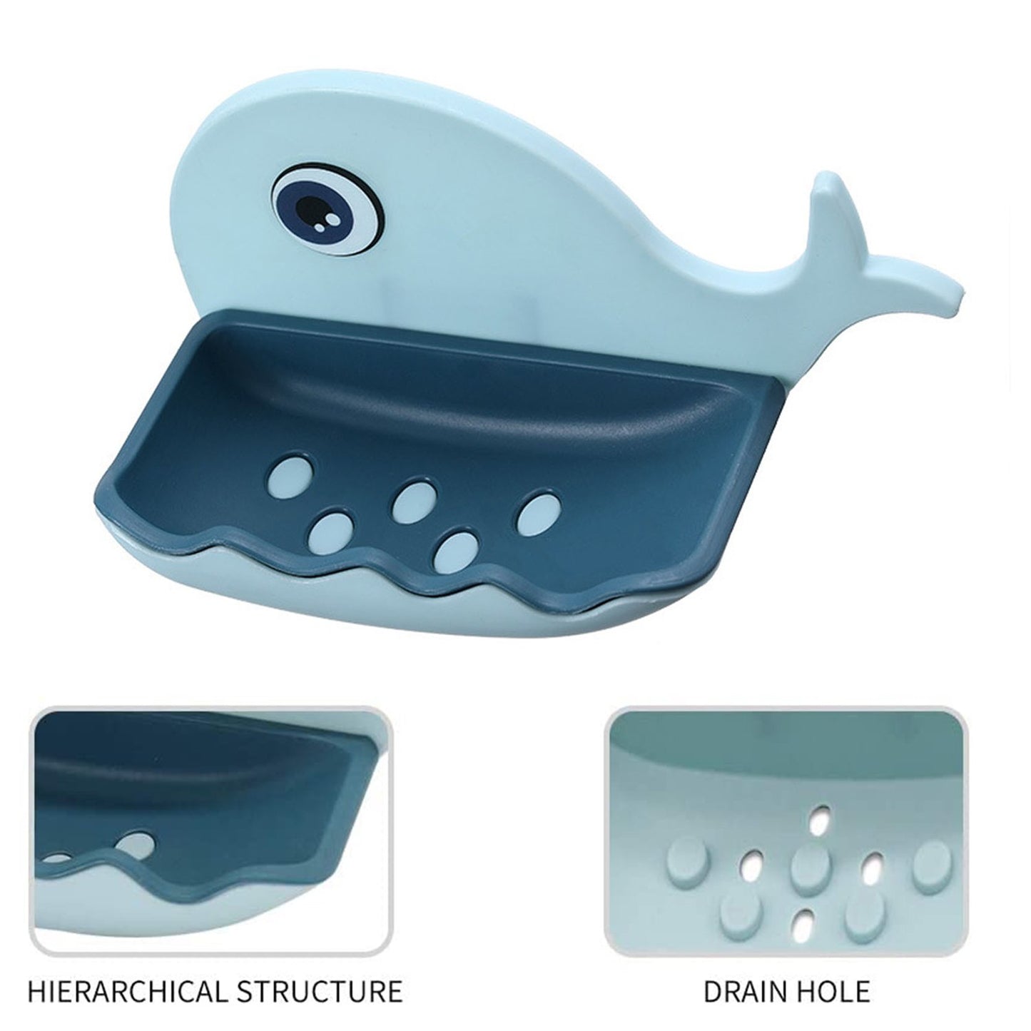 Fish Shape Soap Dish Adhesive Waterproof Wall Mounted Bar Soap Dish Holder (Pack Of 2pc) - Happy Price - Image 3