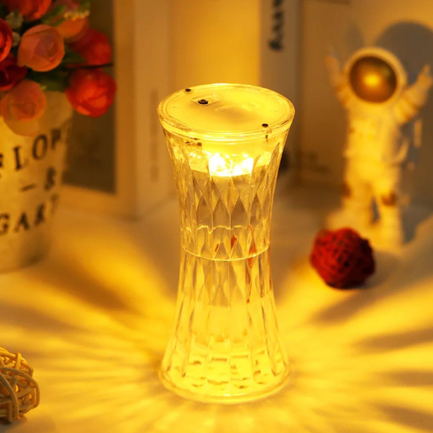 Crystal Effect Table Lamp - Soft LED Night Light (1 Pc) - Happy Price - Image 2