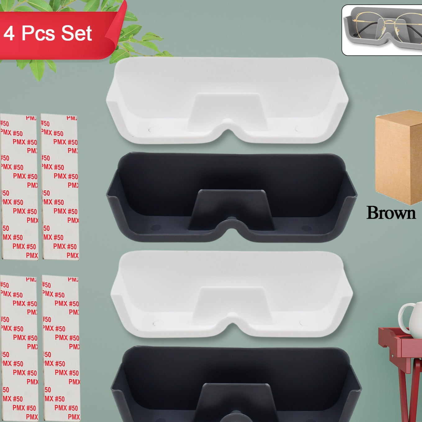 Wall Mounted Sunglasses Holder (4 Pcs Set) - Happy Price - Image 1