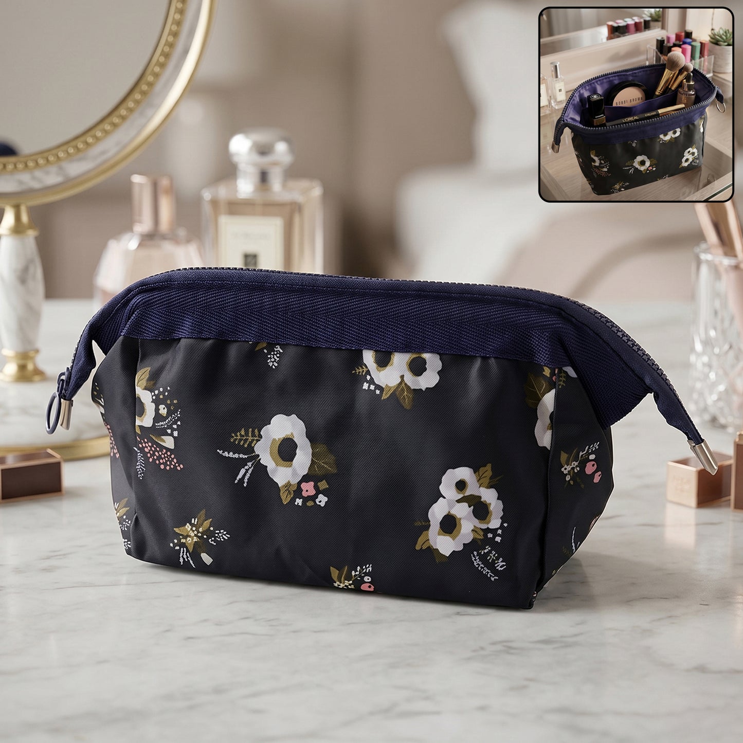 Stylish Multipurpose Cosmetic Storage Pouch Bag (1 Pc 18x12 Cm)