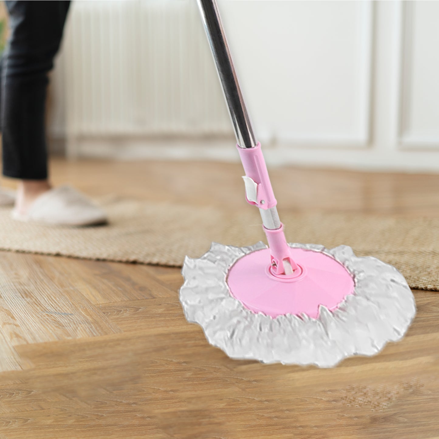 Home Cleaning - Stainless Steel 360 Degree Rotating Pole Microfiber Mop Rod Stick - Happy Price - Image 3