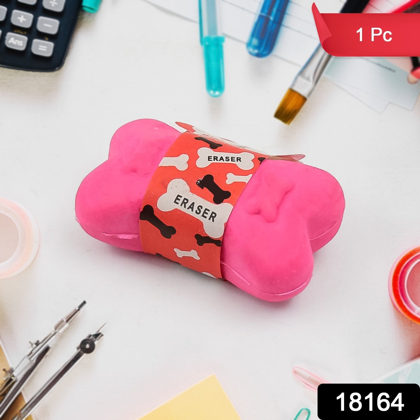 Bone Erasers Cartoon Erasers Pencil Eraser (1 Pc Mix Colour) - Happy Price - Image 1