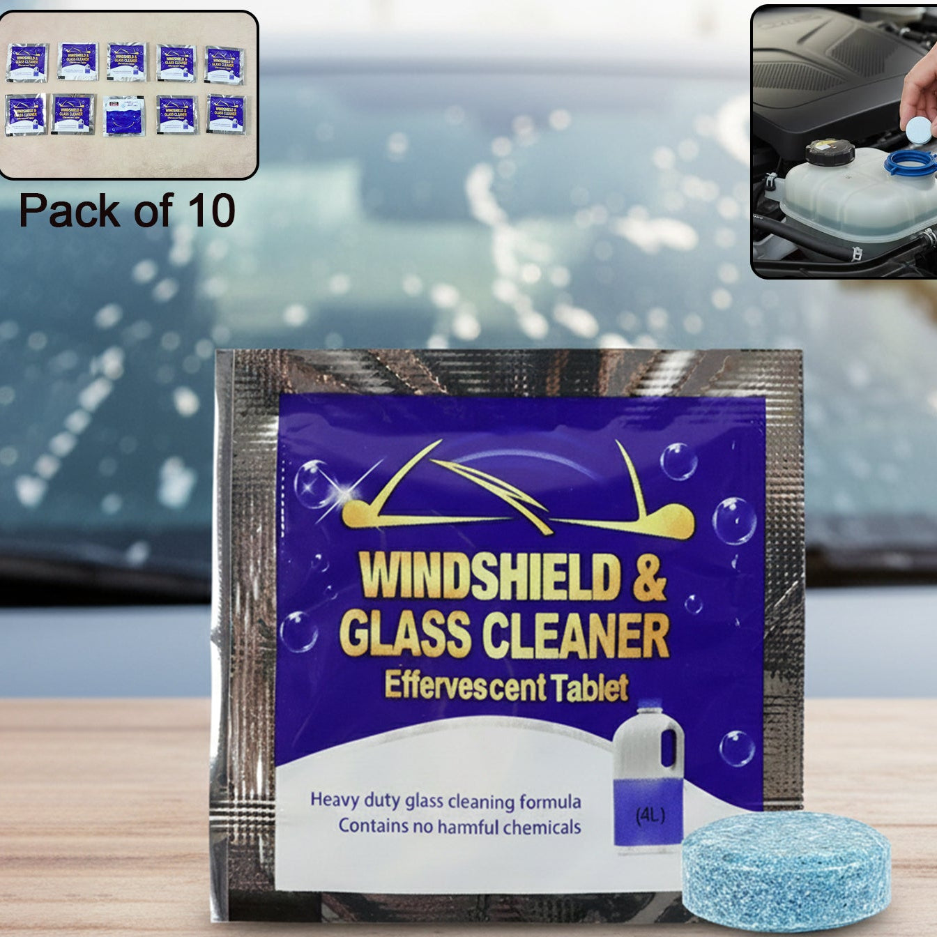 Car Wiper Water Effervescent Tablets - 10 Pcs Pack - Happy Price - Image 1