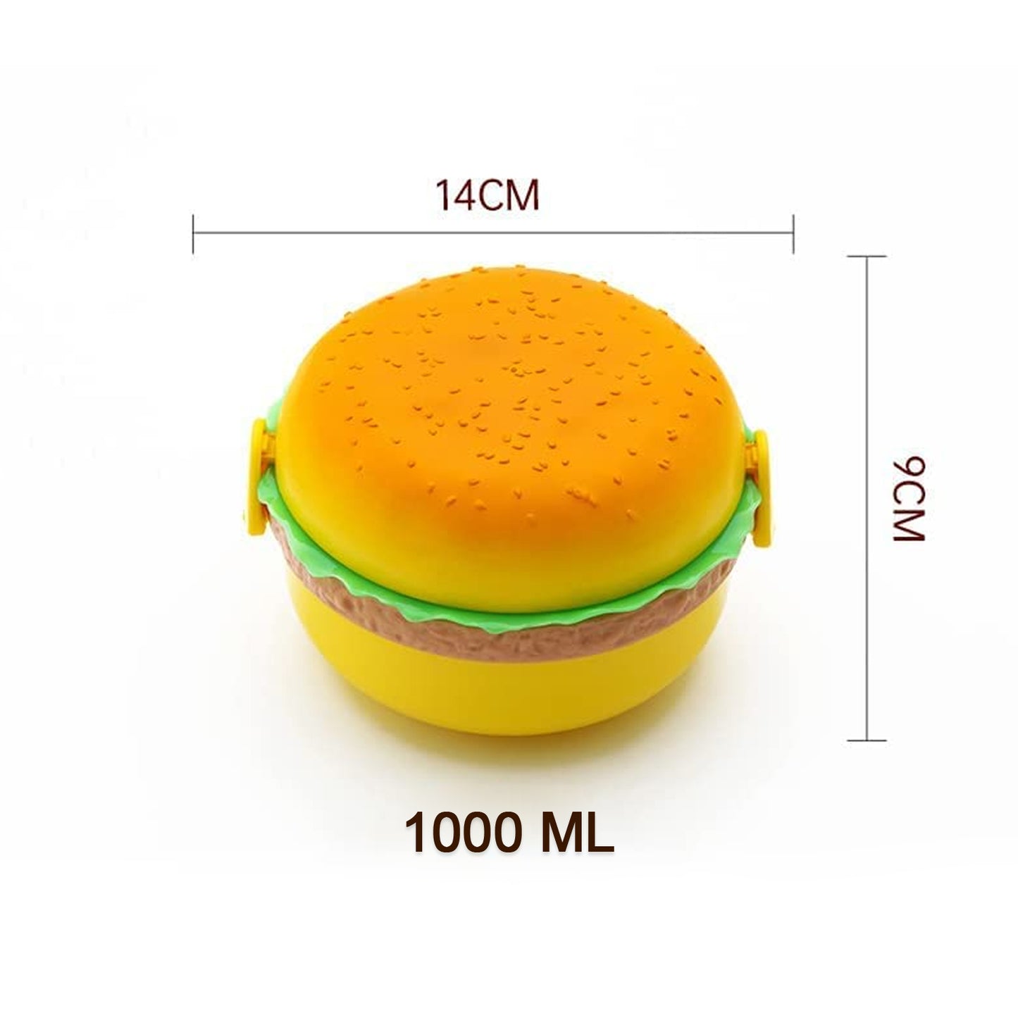 Burger Shape Lunch Box Plastic Lunch Box Food Container Sets Double Layer Lunchbox 1000ml With 2 Spoon Applicable To Kids And Elementary School Students - Happy Price - Image 7
