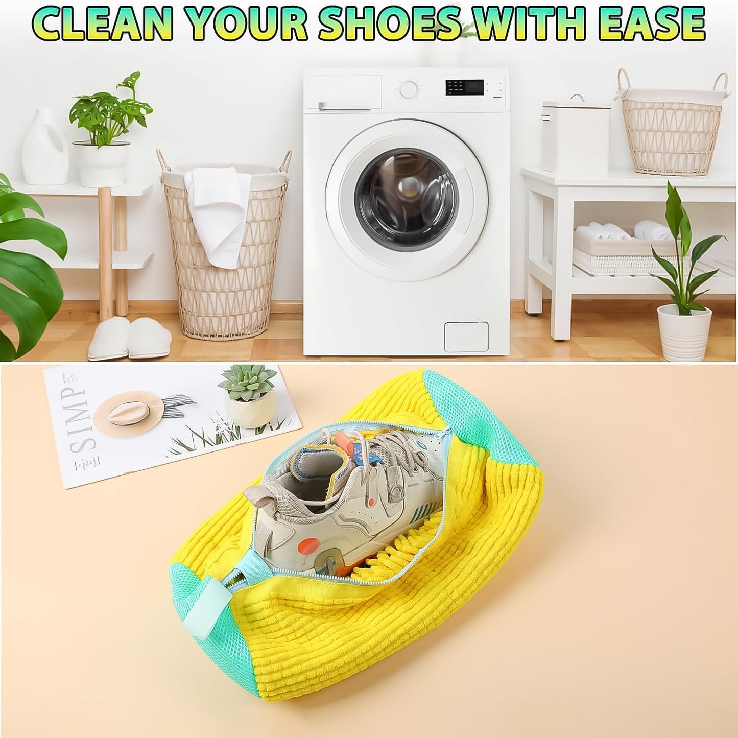 Shoe Cleaning Mop Cover With Microfiber Chenille Lining Zipper (1 Pc) - Happy Price - Image 3