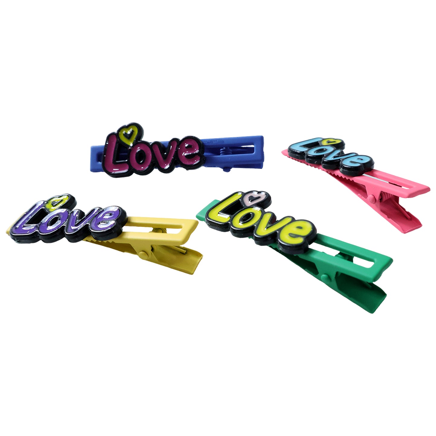 Decorative Text Design Hair Clips - Set of 4 Pieces - Happy Price - Image 4