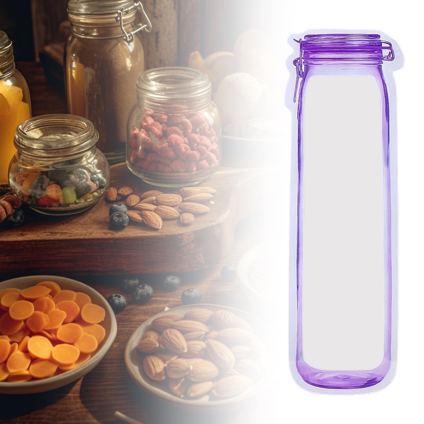 Food Storage Bag Bottles Shape Ziplock Bags Reusable (1 Pc 500 Ml) - Happy Price - Image 6