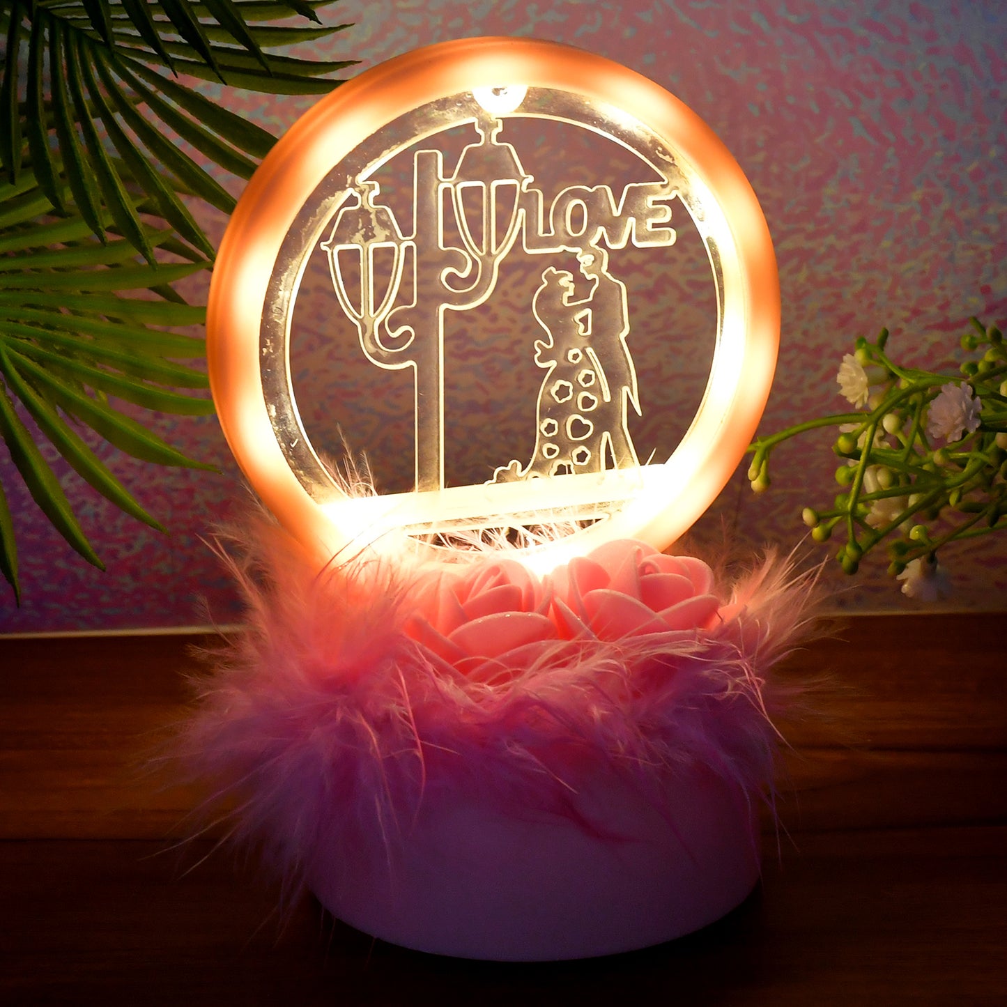 Romantic Round Love Couple Decorative Showpiece (1 Pc) - Happy Price - Image 3