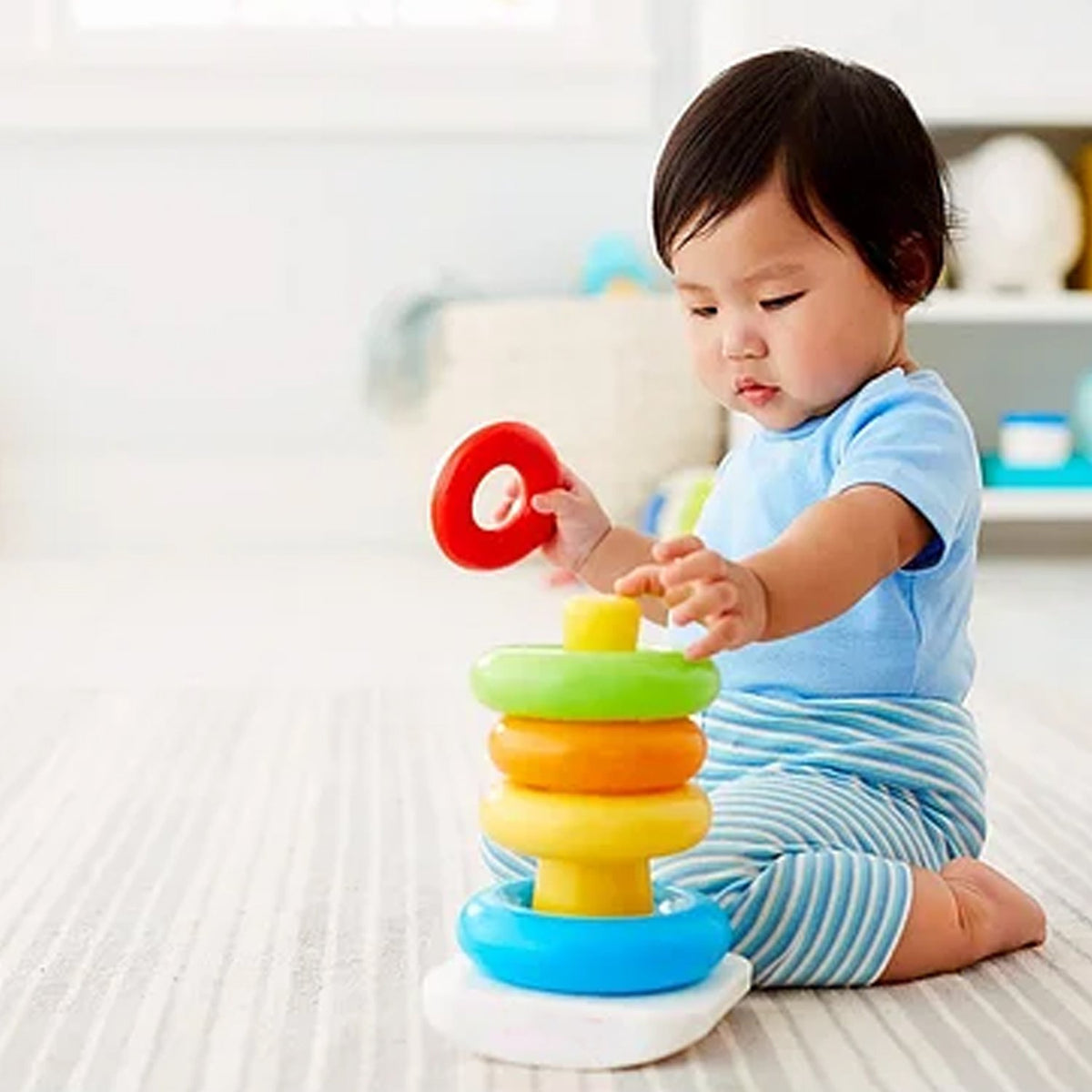 Plastic Baby Kids Teddy Stacking Ring Jumbo Stack Up Educational Toy 5pc - Happy Price - Image 3