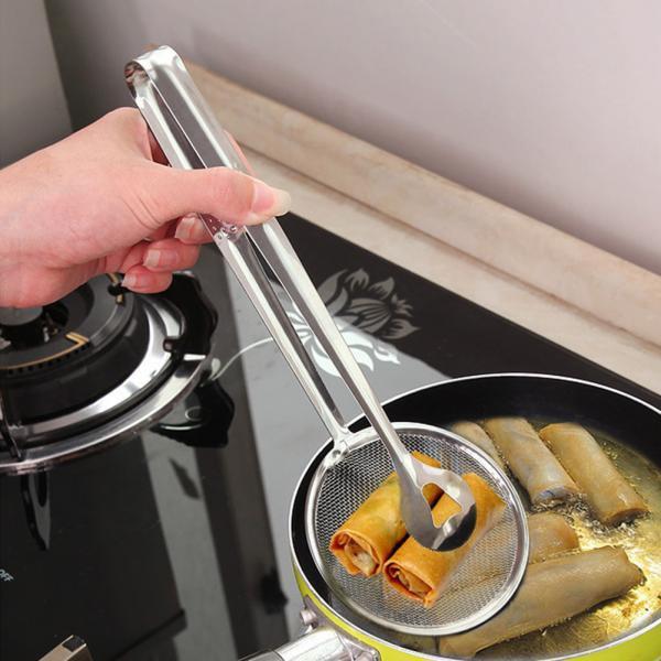 2in1 Stainless Steel Filter Spoon With Clip Food Kitchen Oil-frying Multi-functional - Happy Price - Image 3