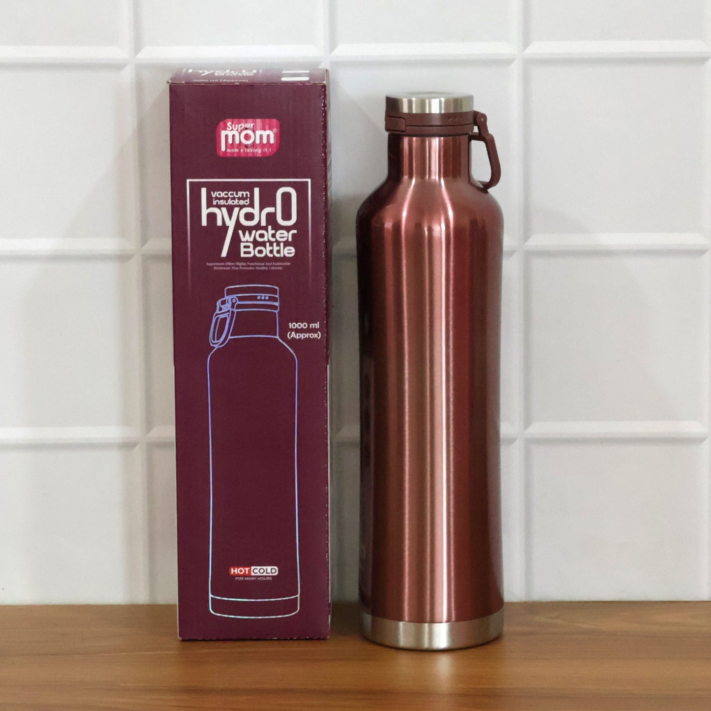 1000 ML Stainless Steel Insulated Water Bottle with Flip Lock Lid - Double Wall Vacuum Flask for Hot & Cold Drinks - Happy Price - Image 7
