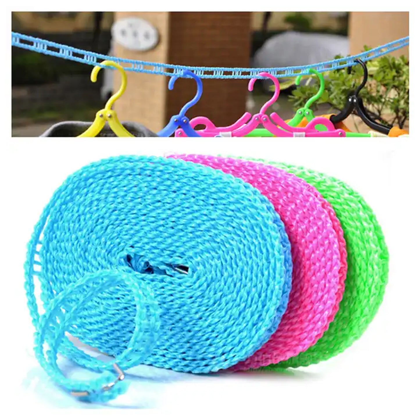 3 Meter Anti-Slip Nylon Clothesline with Hooks - Portable Indoor Outdoor Drying Rope - Happy Price - Image 6