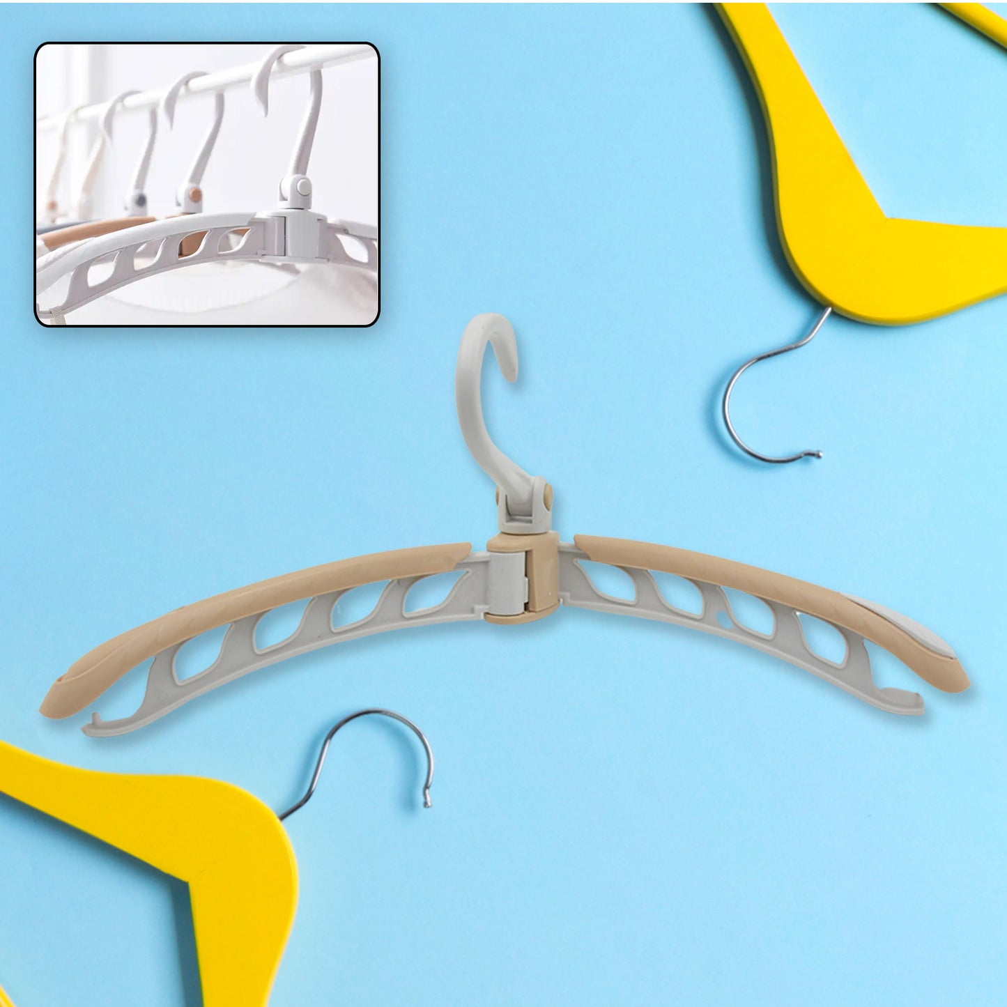 Portable Folding 360 Degree Rotating Clothes Hangers Travel Foldable Adjustable Accessories Foldable Clothes Hangers Drying Rack For Travel (1 Pc) - Happy Price - Image 2