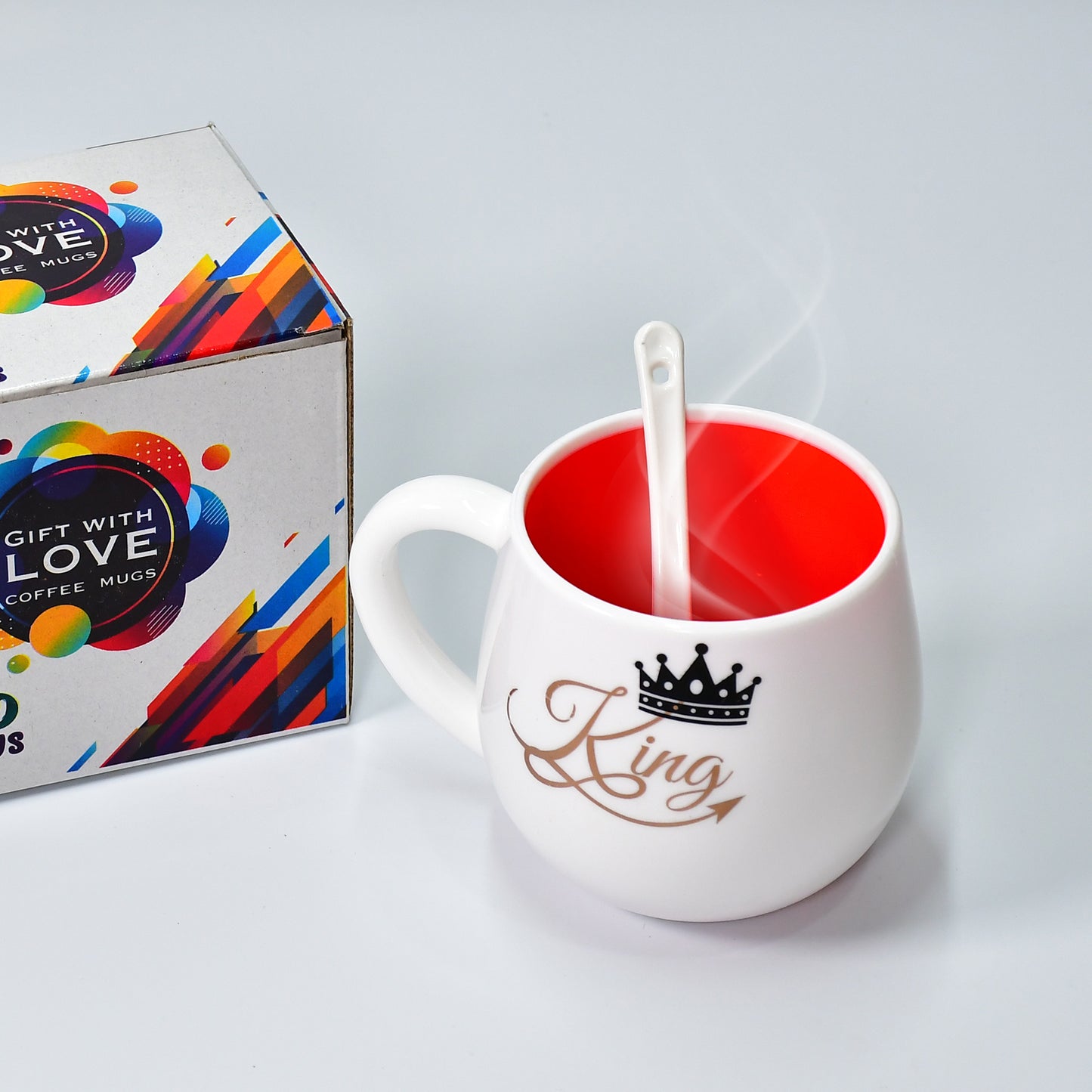 Multi Design Coffee Mug With Spoon And Box Packing. Ceramic Mugs To Gift Your Best Friend Tea Mugs Coffee Mugs Microwave Safe. - Happy Price - Image 3