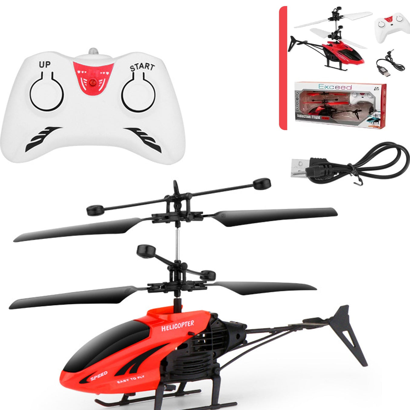 Remote Control Helicopter With Usb Chargeable Cable For Boy And Girl Children (Pack Of 1) - Happy Price - Image 1