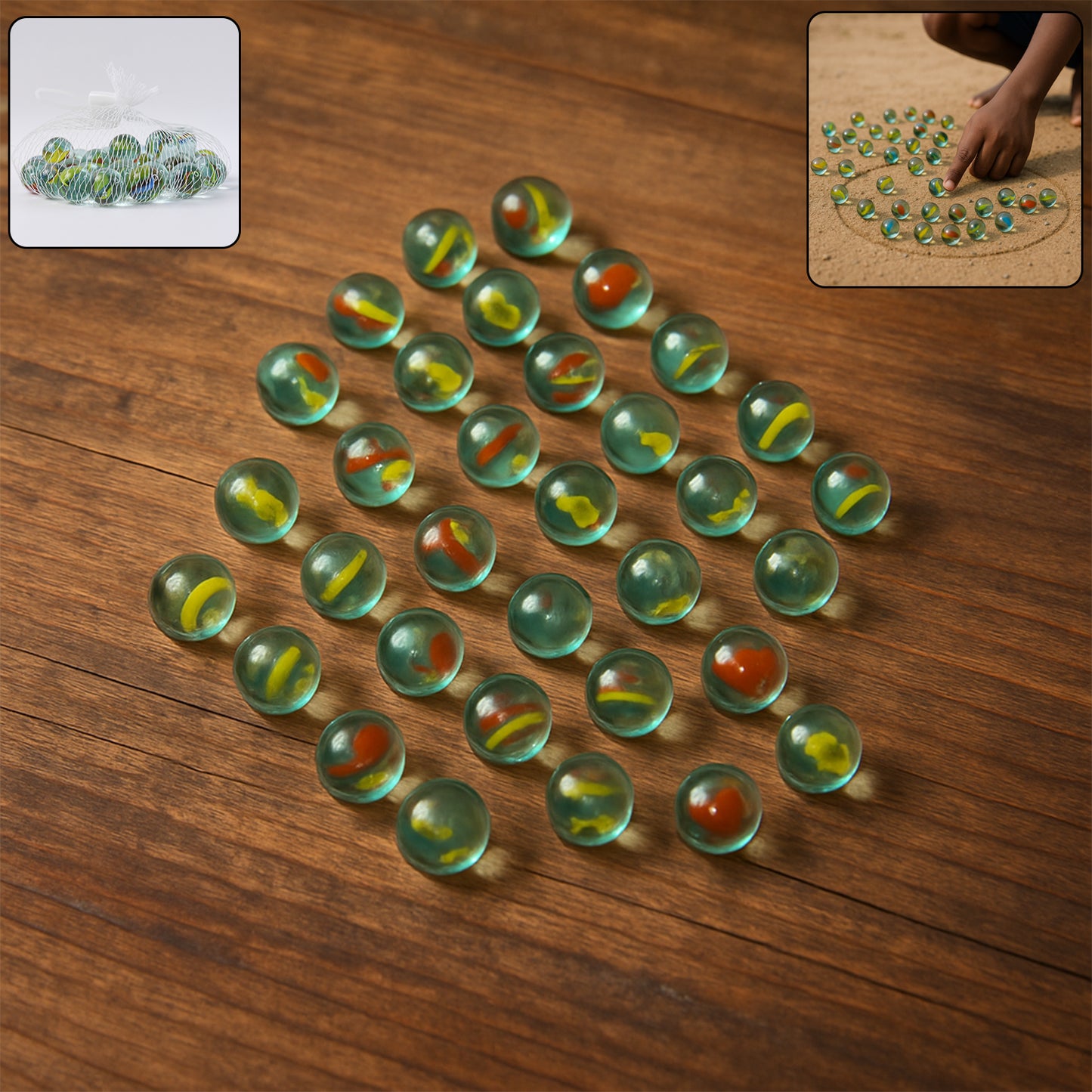 Approx 35 Glass Marbles for Kids - Kancha Goli Traditional Game Set - Happy Price - Image 2