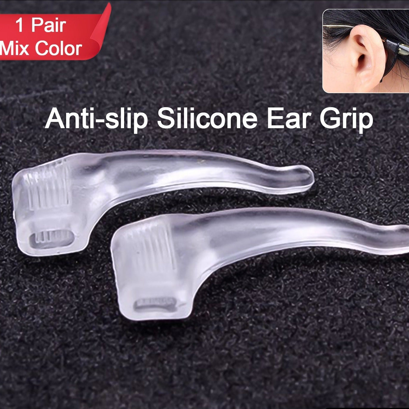 Soft Silicone Glasses Ear Hooks Anti-slip Eyeglasses (1 Pair) - Happy Price - Image 1