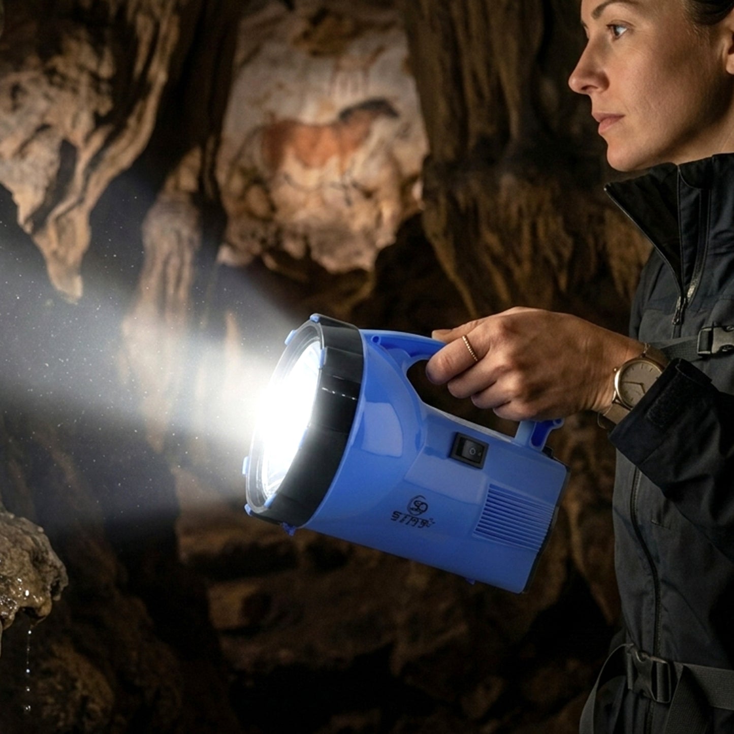 35W Rechargeable LED Torch Light with High Power Beam - Portable Handheld Searchlight (1 Pc) - Great Price - Image 2
