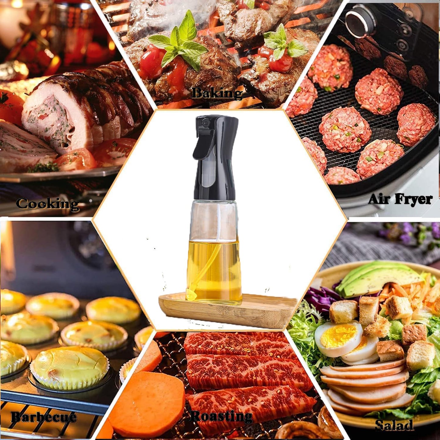 Glass Oil Spray Bottle - 300ml Fine Mist Sprayer for Cooking - Great Price - Image 3