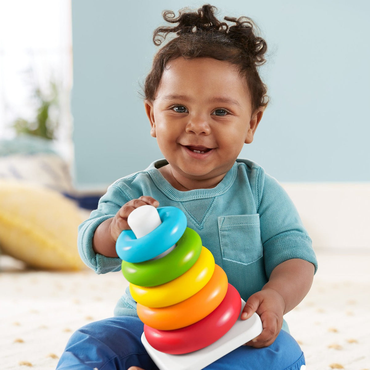 Plastic Baby Kids Teddy Stacking Ring Jumbo Stack Up Educational Toy 7pc - Happy Price - Image 4