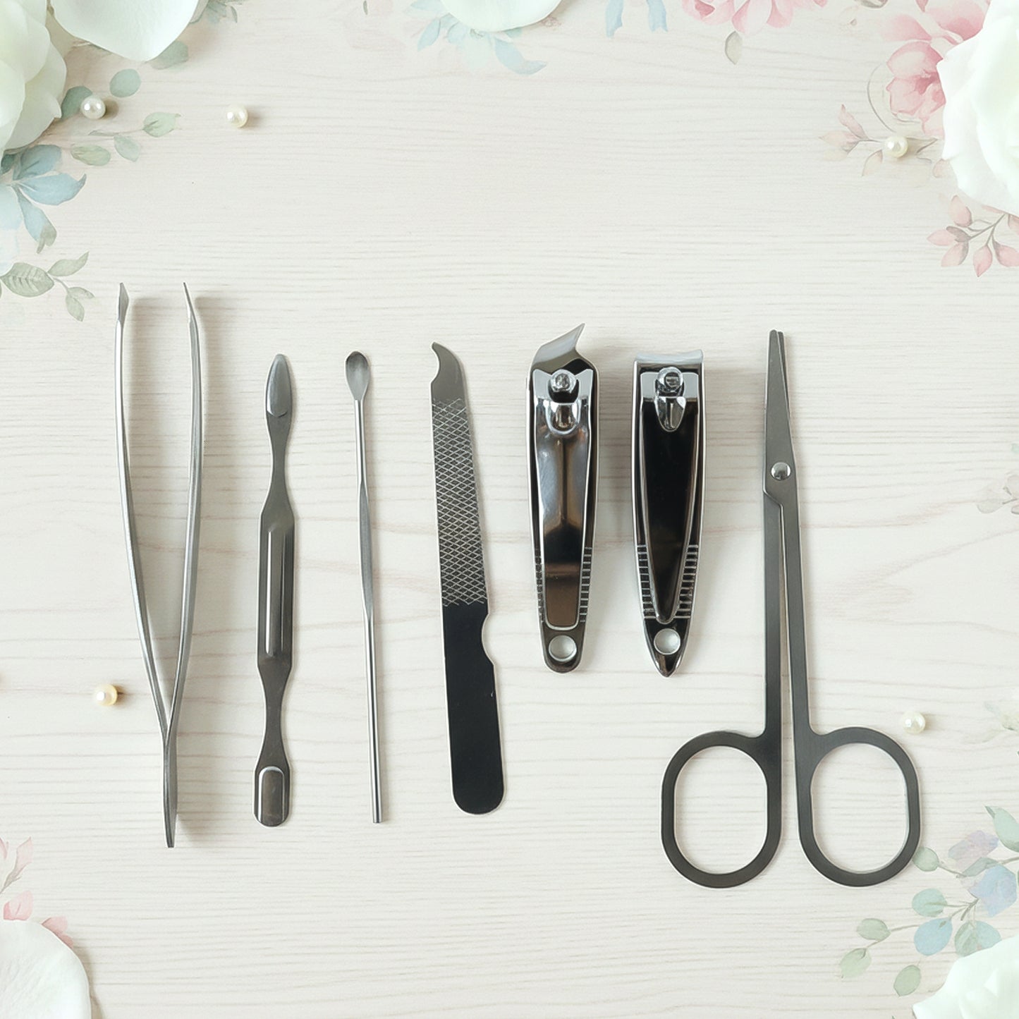 7-Piece Stainless Steel Personal Grooming Kit with Case - Happy Price - Image 3
