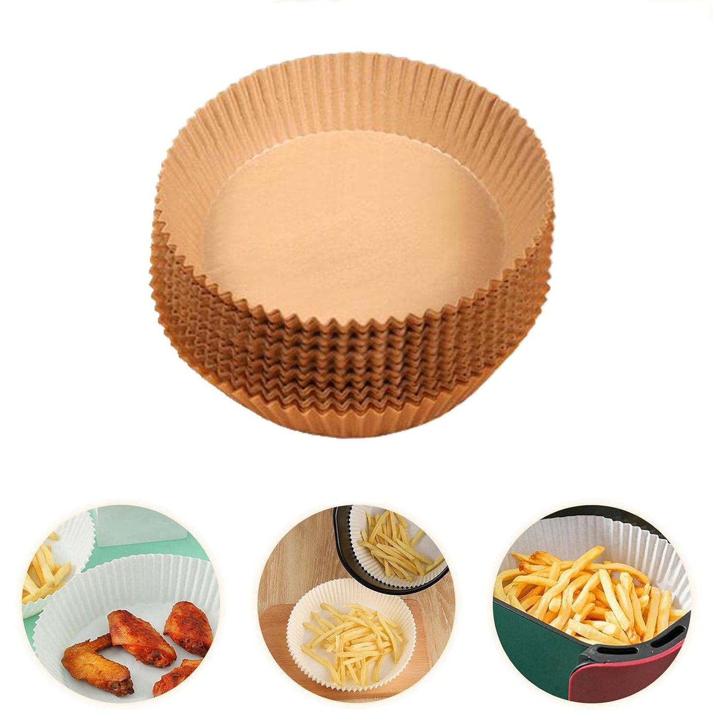 Round Air Fryer Parchment Liners - 50 Pcs Set, 160mm Diameter, 45mm Deep - Happy Price - Image 5